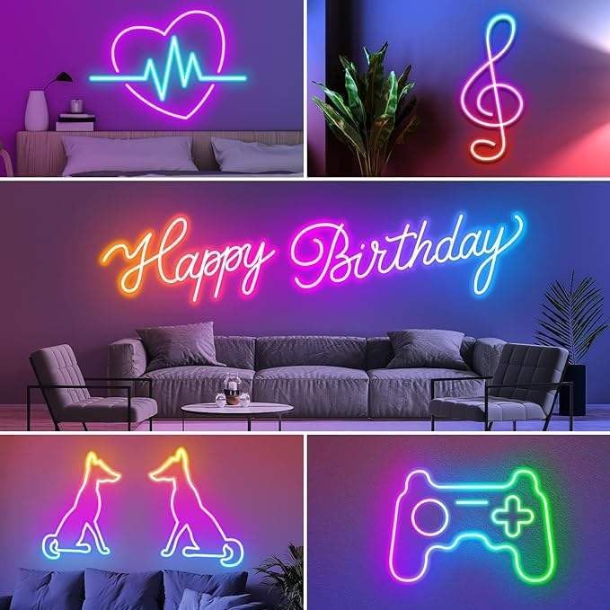 AROPRE 5 Meter Smart RGB Neon LED Strip Lights with App & Remote | Music Sync Rope Light for Room, Gaming, Party, Diwali & Home Decoration