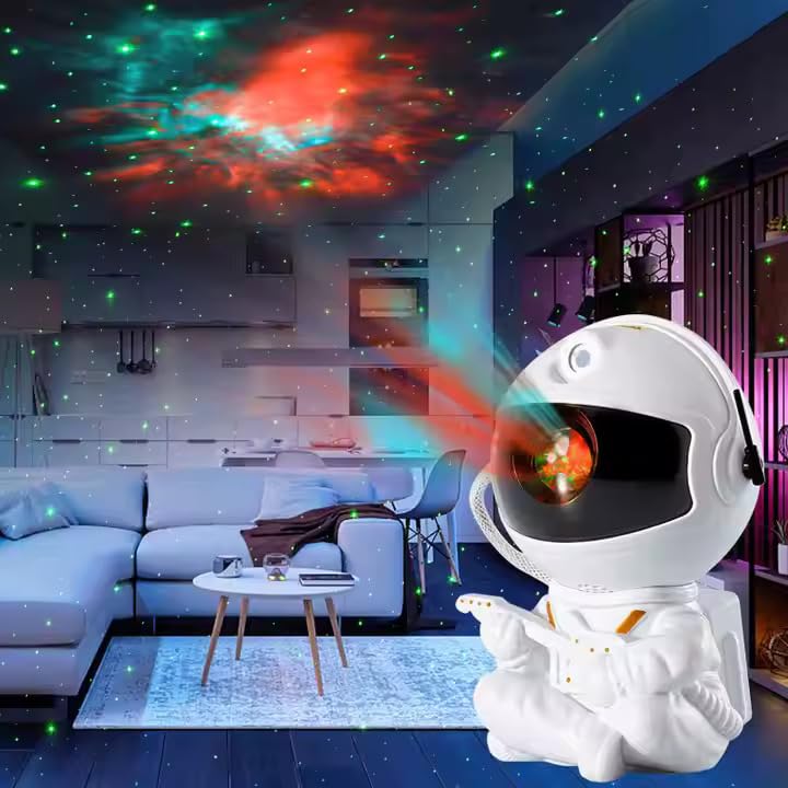 AROPRE Astronaut Galaxy Projector Night Light – 360° Rotating Nebula Star Projector with Remote, Timer & Adjustable Head – LED Space Lamp for Kids’ Bedroom, Home & Party Décor (Guitar Astronaut)