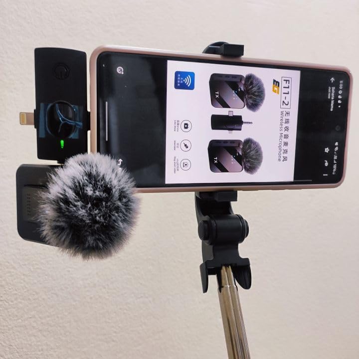 ZODUCT F11-2 Wireless Lavalier Microphone 3-in-1 Type C & Lightning Noise Cancelling Collar Mic for Video Recording, Vlogging, YouTube, Live Streaming, Online Teaching & Interviews