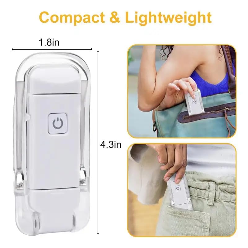 AROPRE Book Lamp for Students, USB Rechargeable LED Study Light, 3 Brightness & Color Modes, Clip-On, Portable & Eye-Friendly (White)