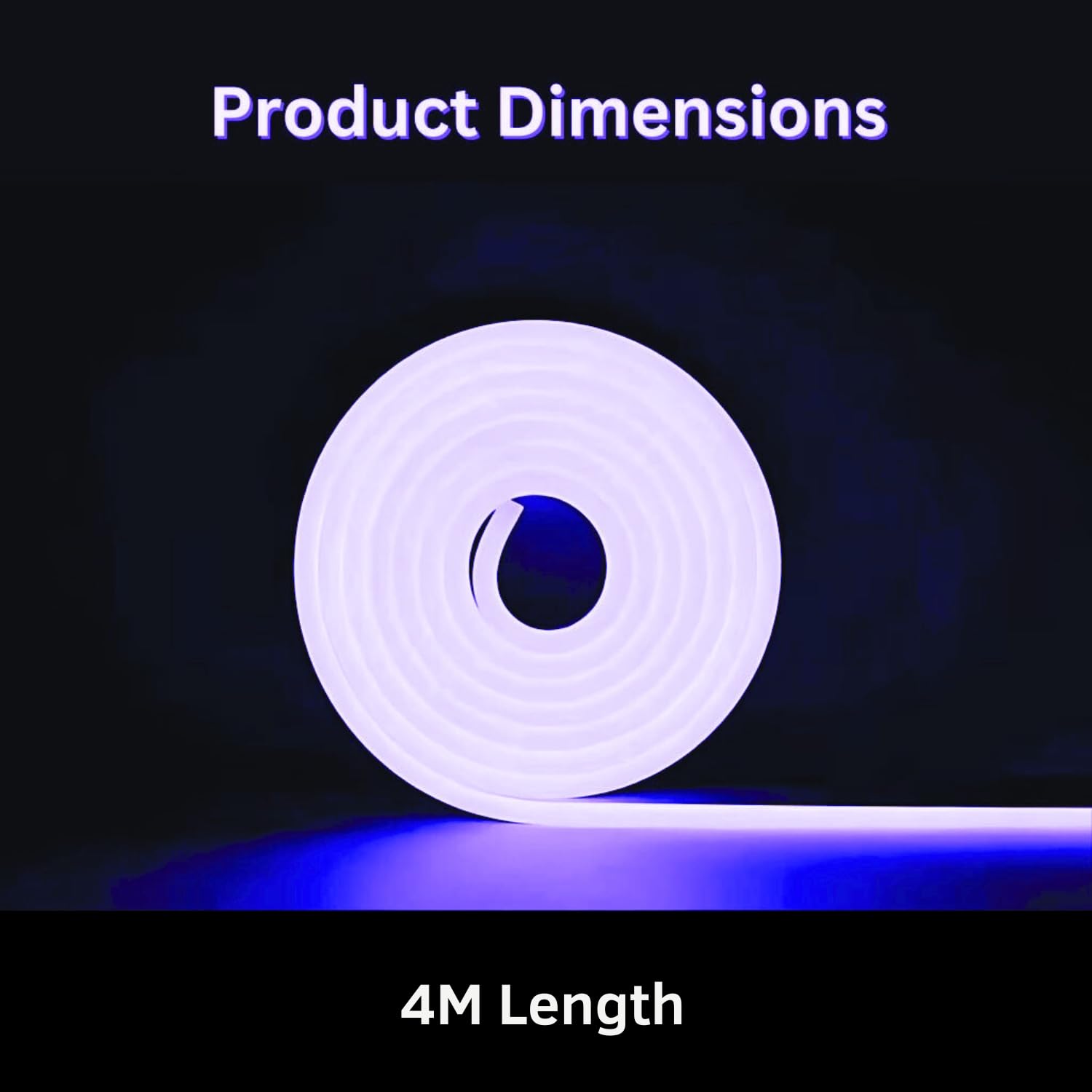 AROPRE 4 Meter LED Neon Strip Light – Blue | Plug-in Powered Flexible Waterproof Rope Light DC 5V | Ambient LED Lighting for Home, Bedroom, DIY Decor, Party & Gaming Room