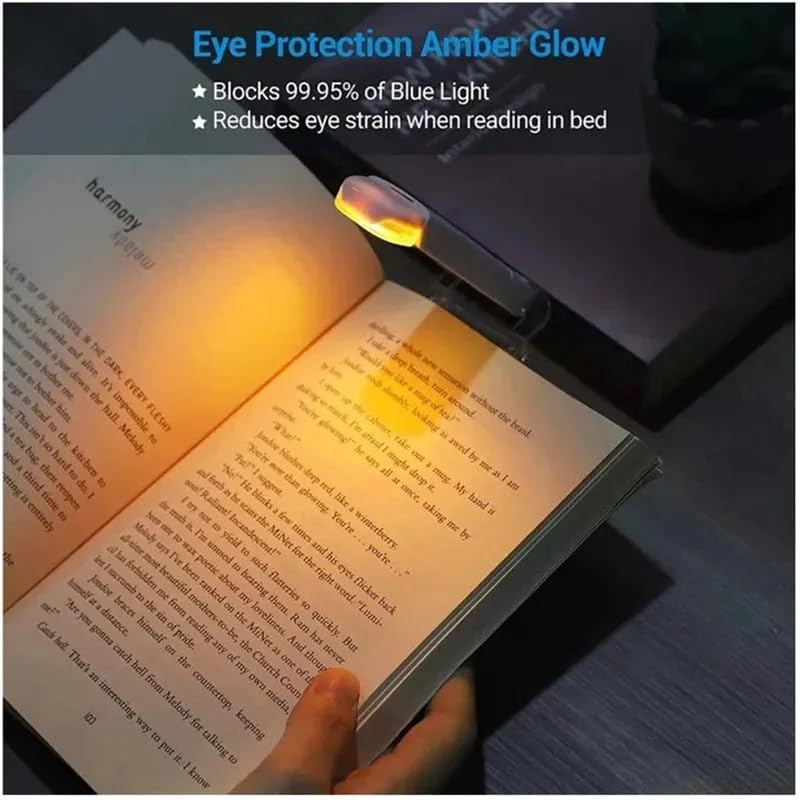 AROPRE Book Lamp for Students, USB Rechargeable LED Study Light, 3 Brightness & Color Modes, Clip-On, Portable & Eye-Friendly (White)