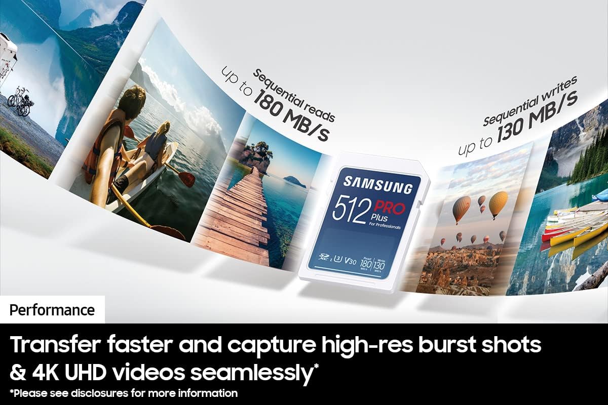 Samsung PRO Plus Full Size 128GB SDXC Memory Card + Reader, Up to 180 MB/s | Full HD & 4K UHD, UHS-I, C10, U3, V30 for DSLR, Mirrorless Cameras, PCs (MB-SD128SB/AM)
