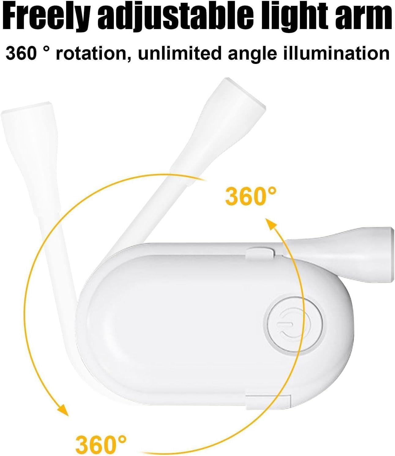 AROPRE Mini Clip-On Reading Lamp – USB Rechargeable, Eye-Caring Night Light with 3 Light Modes, Special Folding Design, Perfect for Students (White)