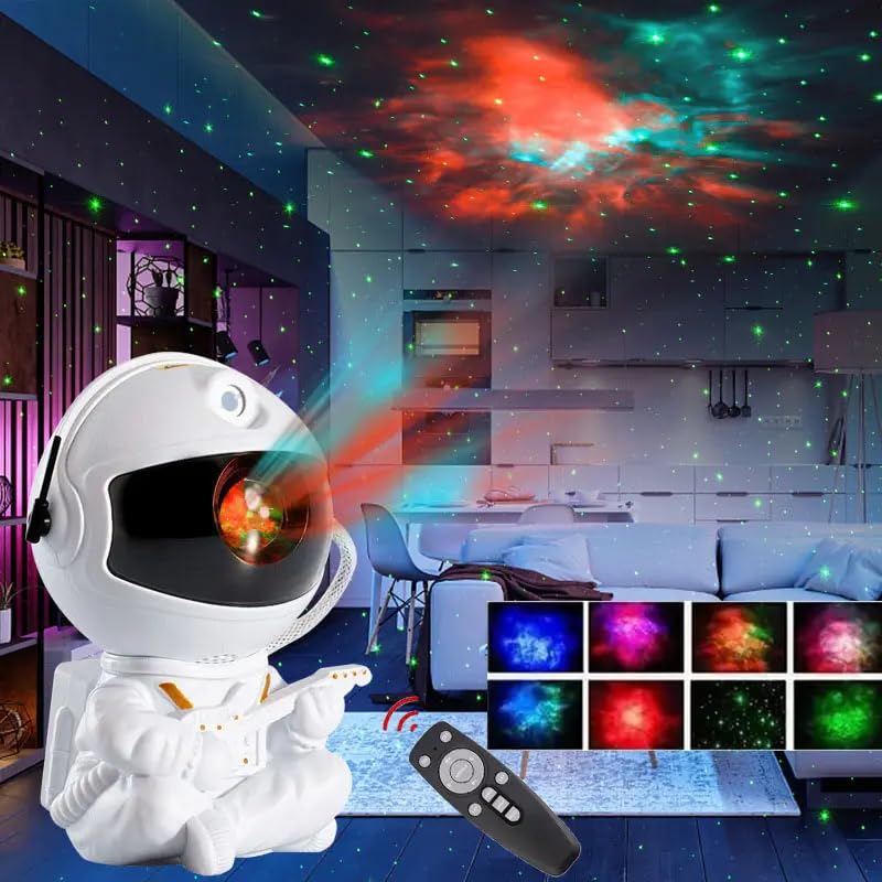 AROPRE Astronaut Galaxy Projector Night Light – 360° Rotating Nebula Star Projector with Remote, Timer & Adjustable Head – LED Space Lamp for Kids’ Bedroom, Home & Party Décor (Guitar Astronaut)