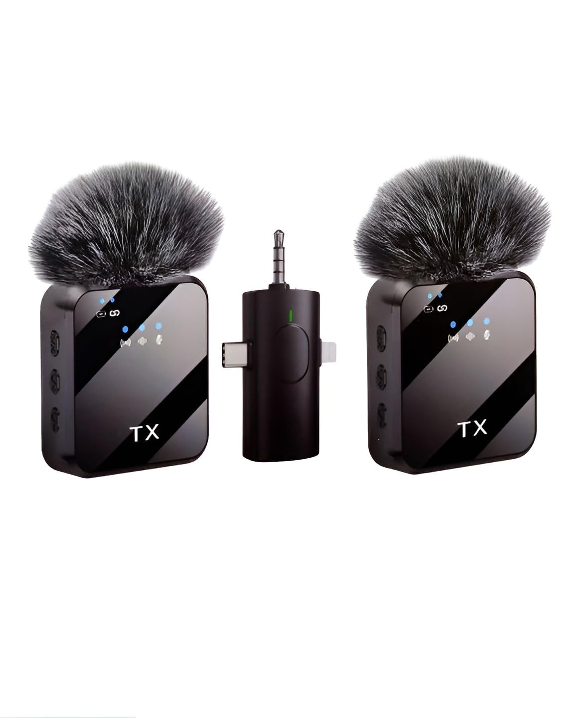 ZODUCT F11-2 Wireless Lavalier Microphone 3-in-1 Type C & Lightning Noise Cancelling Collar Mic for Video Recording, Vlogging, YouTube, Live Streaming, Online Teaching & Interviews