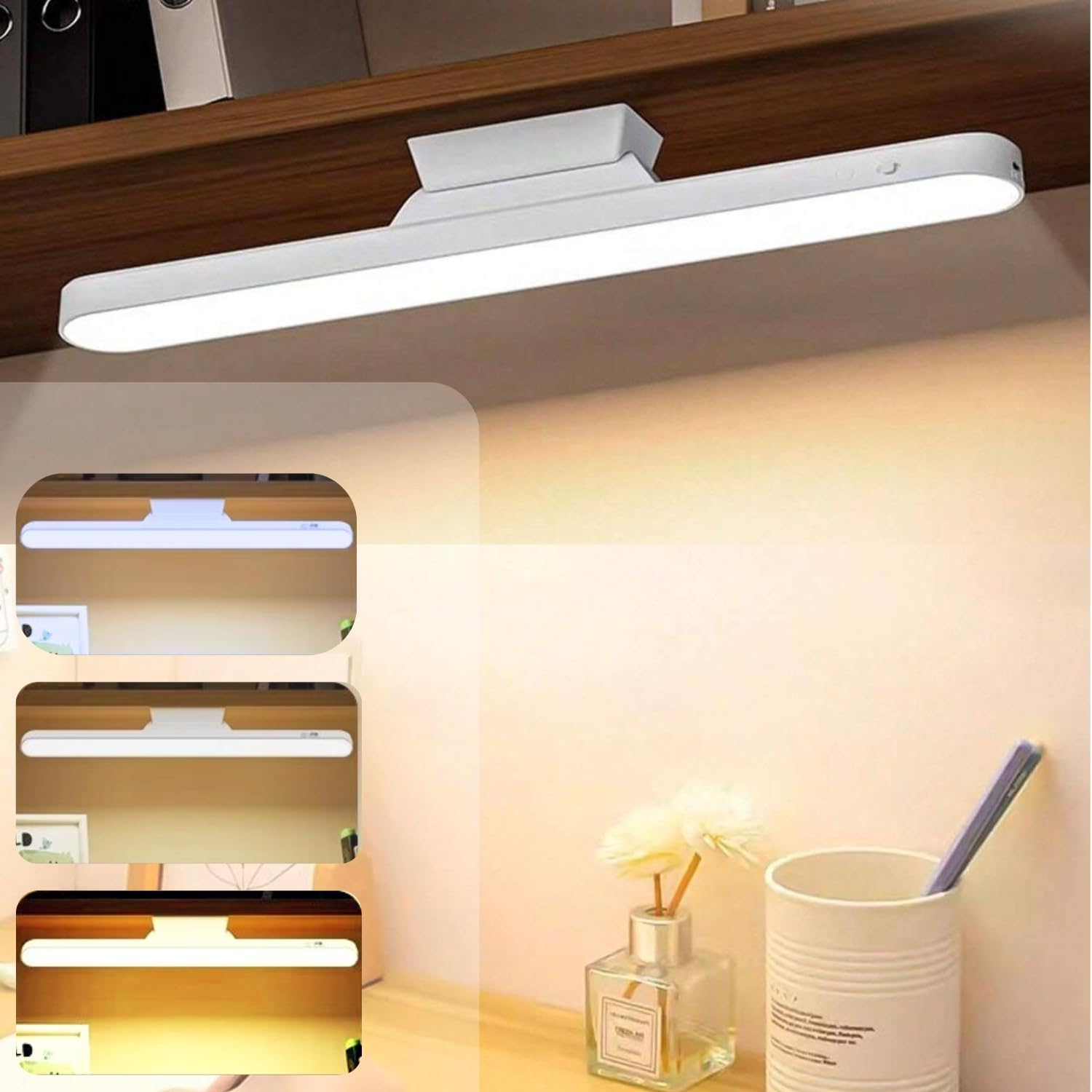 AROPRE USB Rechargeable Magnetic Cabinet Light | Slim LED Under Cabinet Lamp with Curved Edge, 3-Color Dimmable & 1200mAh Battery | Kitchen, Closet & Bedroom
