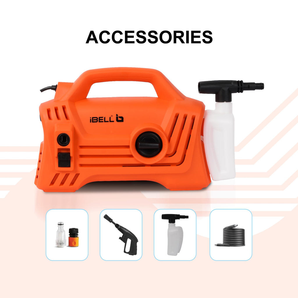 IBELL NANOJET High Pressure Washer, 1500W Motor, 120 Bar Car Washer High Pressure Gun, 6.2 L/Min Flow, 5M Hose, Portable Pressure Washer for Car, Bike, Home & Outdoor Cleaning
