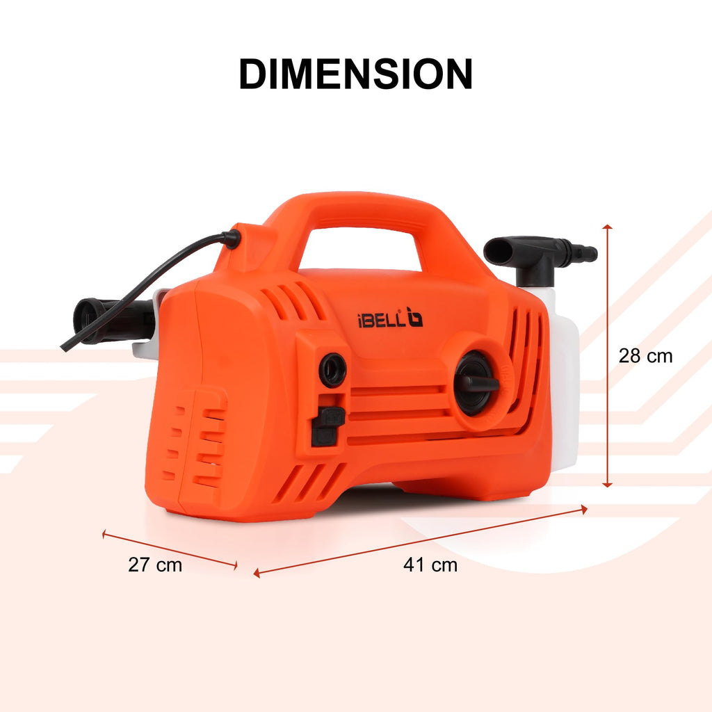 IBELL NANOJET High Pressure Washer, 1500W Motor, 120 Bar Car Washer High Pressure Gun, 6.2 L/Min Flow, 5M Hose, Portable Pressure Washer for Car, Bike, Home & Outdoor Cleaning
