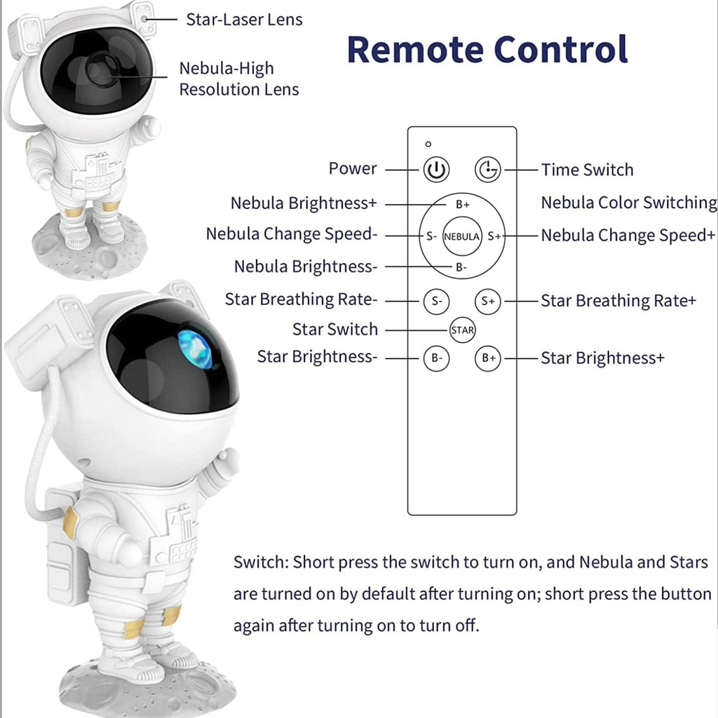 AROPRE Astronaut Galaxy Projector Night Light – 360° Rotating Nebula Star Projector with Remote Control, Timer & Adjustable Head – Space Lamp for Kids’ Bedroom, Gifts, Gaming Room, Home & Décor
