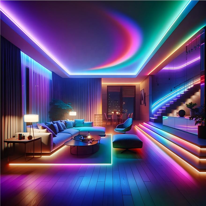 AROPRE 5 Meter Smart RGB Neon LED Strip Lights with App & Remote | Music Sync Rope Light for Room, Gaming, Party, Diwali & Home Decoration