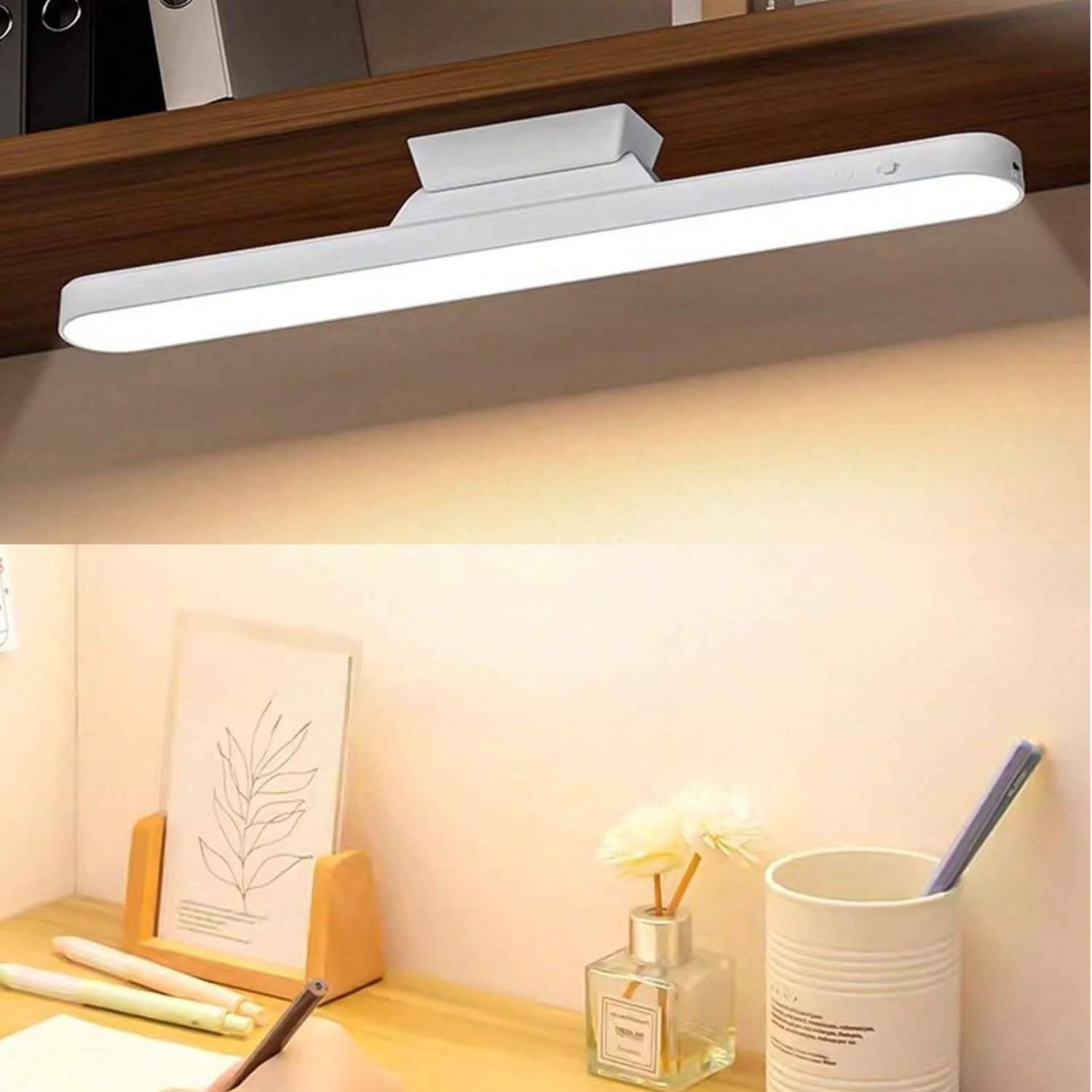 AROPRE USB Rechargeable Magnetic Cabinet Light | Slim LED Under Cabinet Lamp with Curved Edge, 3-Color Dimmable & 1200mAh Battery | Kitchen, Closet & Bedroom