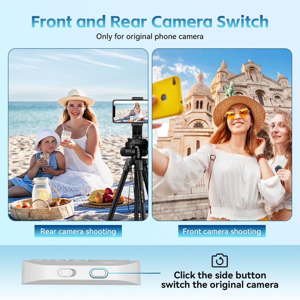 Bluetooth Camera Remote Shutter with Zoom and Switch for Photo and Vlogging,Wireless Video Scrolling Remote for iOS & Android Smartphone, Page Turner for E-Book Cellphone Remote Clicker for Tiktok