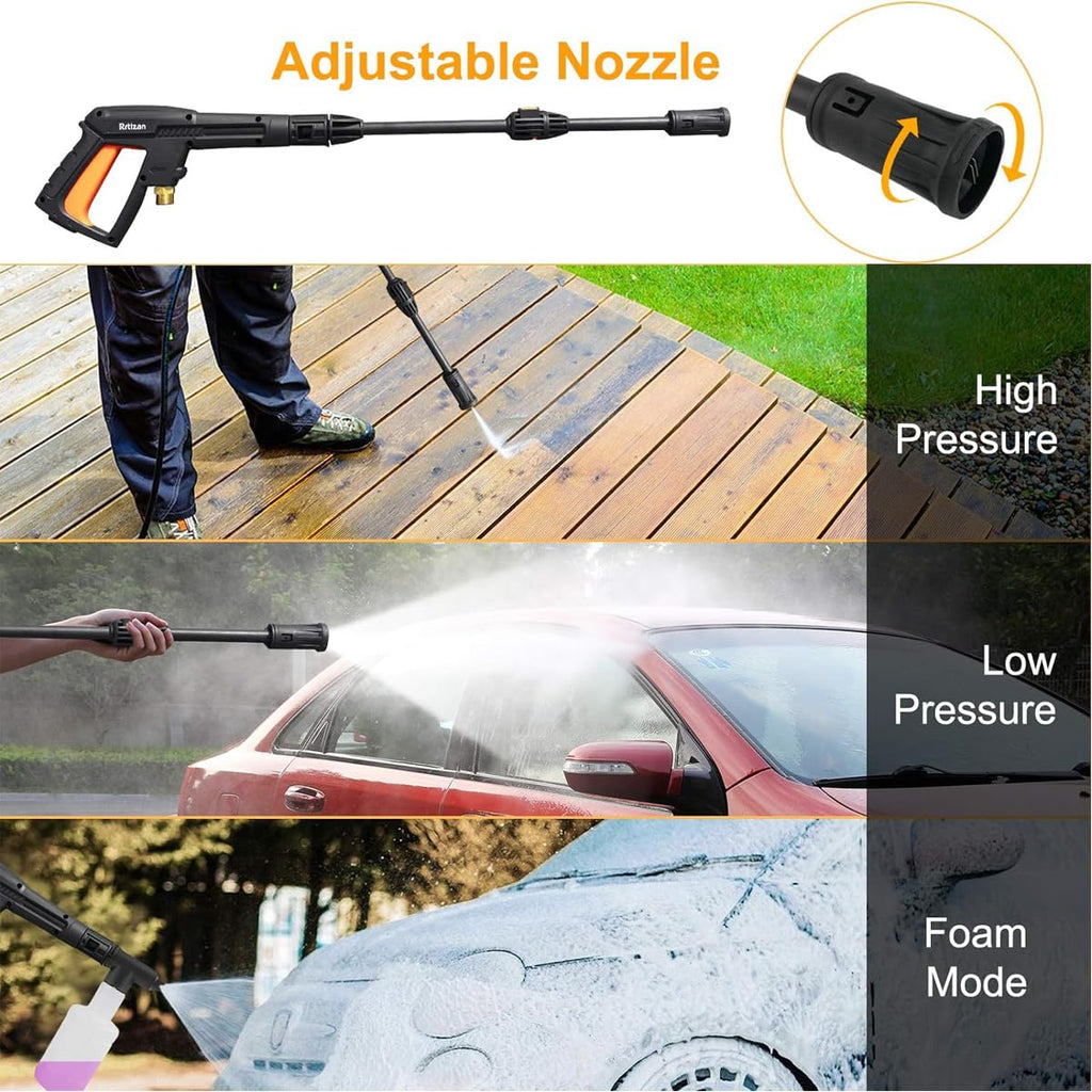 IBELL NANOJET High Pressure Washer, 1500W Motor, 120 Bar Car Washer High Pressure Gun, 6.2 L/Min Flow, 5M Hose, Portable Pressure Washer for Car, Bike, Home & Outdoor Cleaning