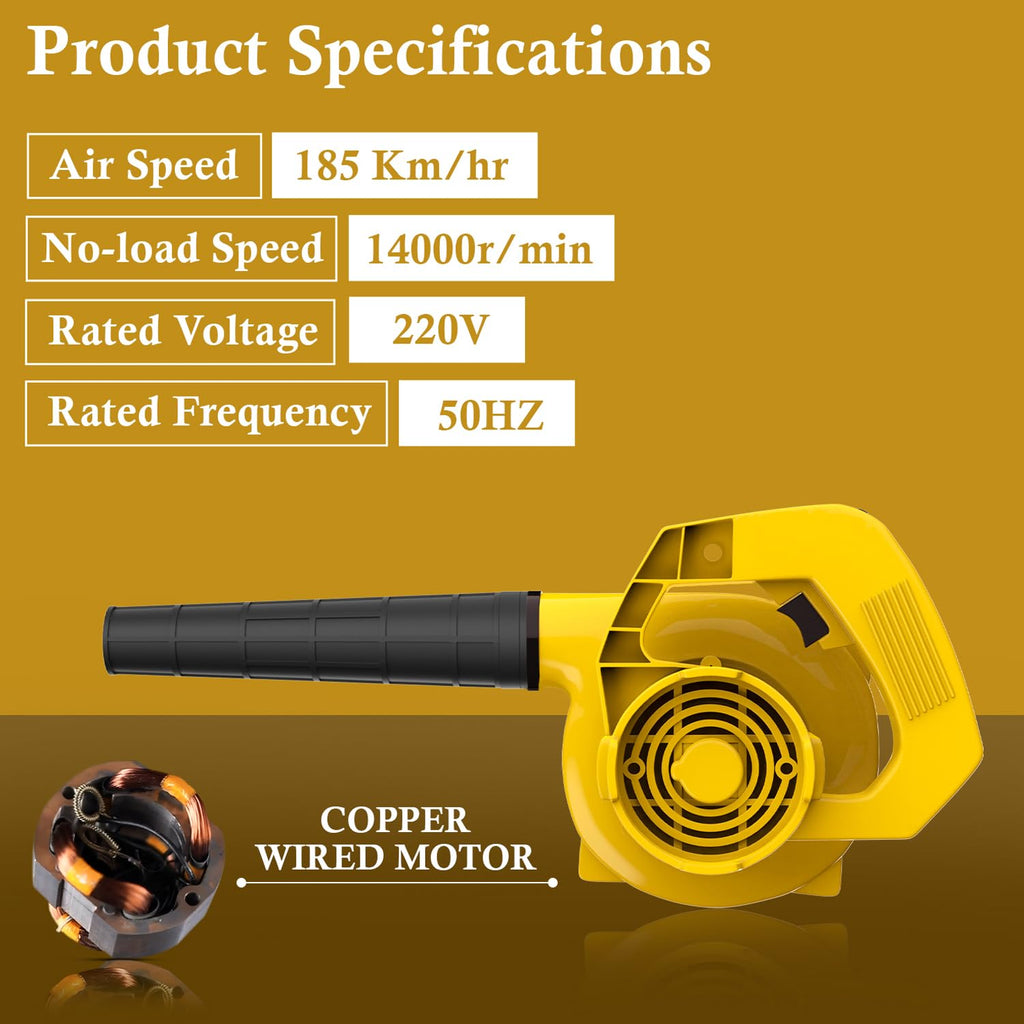 Multybyte Air Blower 575 W Electric Air Blower Garden Leaf Dust Cleaner 14000 RPM Suction 400GMS Airfoil Dirt Cleaning 170km/h Airflow with Unbreakable Body & Glossy Finish for Snow (Green)