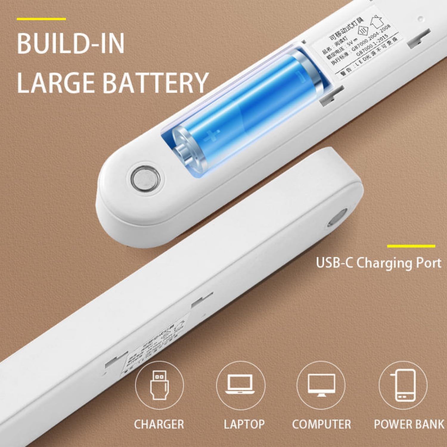 AROPRE USB Rechargeable Magnetic Cabinet Light | Slim LED Under Cabinet Lamp with Curved Edge, 3-Color Dimmable & 1200mAh Battery | Kitchen, Closet & Bedroom
