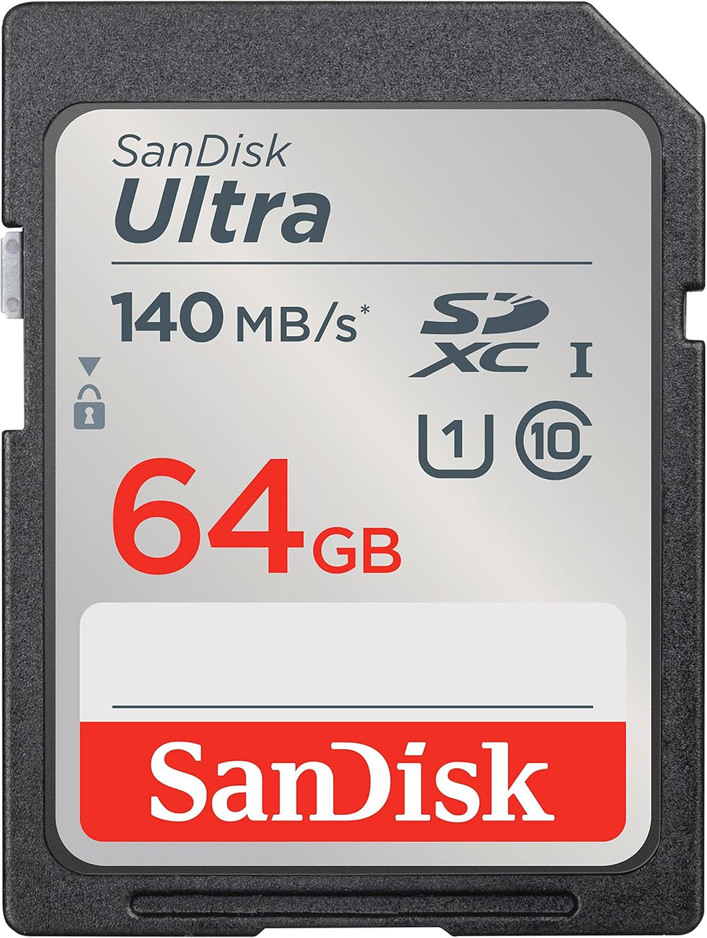 SANDISK 64GB Ultra SDXC UHS-I Memory Card - Up to 140MB/s, C10, U1, Full HD, SD Card - SDSDUNB-064G-GN6IN | Up to 140MB/s, UHS-I, U1, Class 10, Full HD video