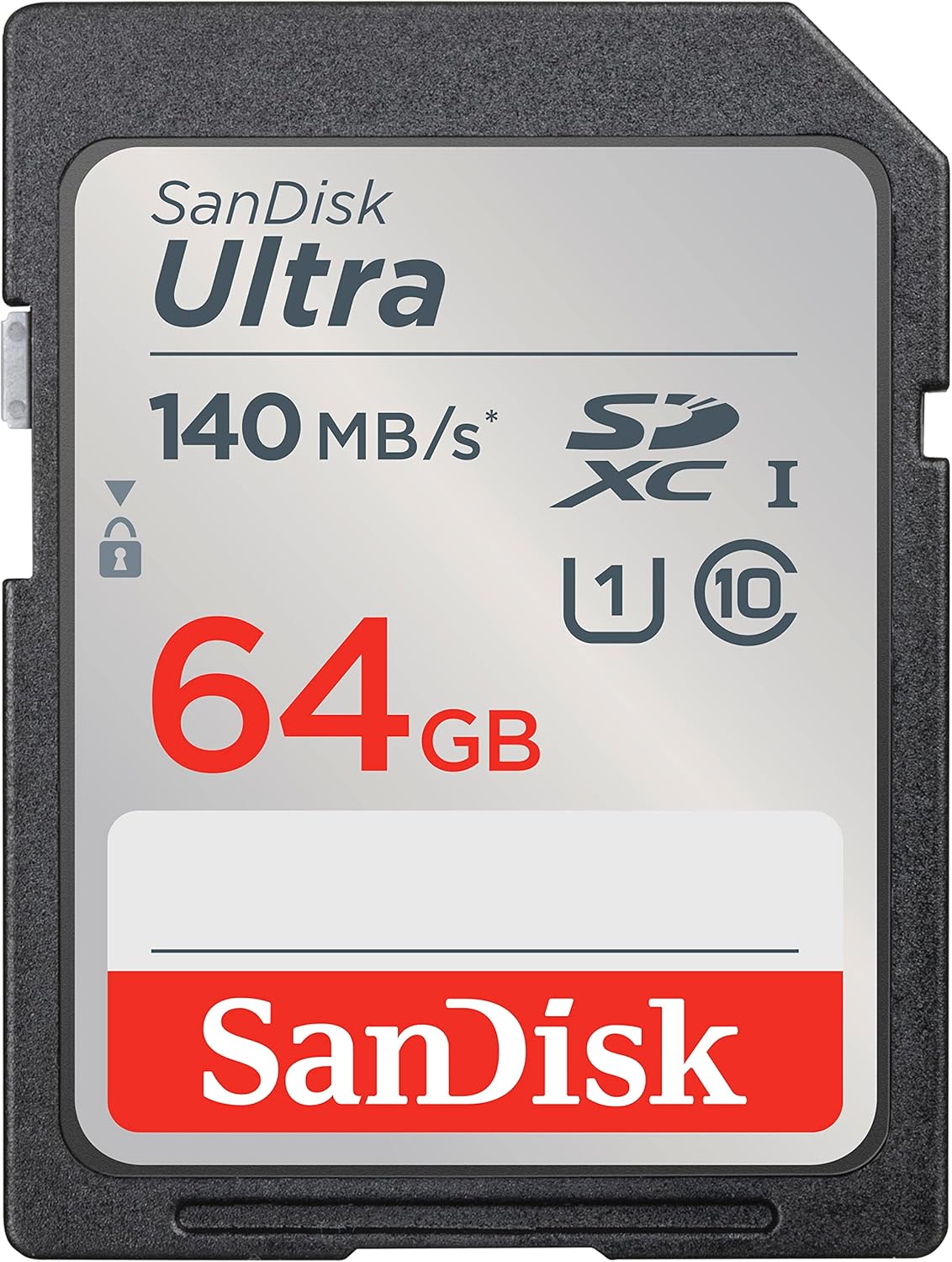 SANDISK 64GB Ultra SDXC UHS-I Memory Card - Up to 140MB/s, C10, U1, Full HD, SD Card - SDSDUNB-064G-GN6IN | Up to 140MB/s, UHS-I, U1, Class 10, Full HD video