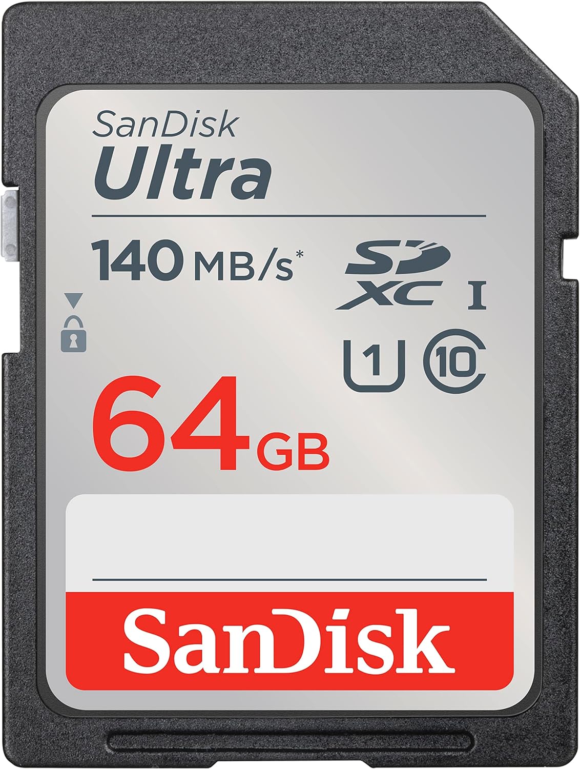 SANDISK 64GB Ultra SDXC UHS-I Memory Card - Up to 140MB/s, C10, U1, Full HD, SD Card - SDSDUNB-064G-GN6IN | Up to 140MB/s, UHS-I, U1, Class 10, Full HD video