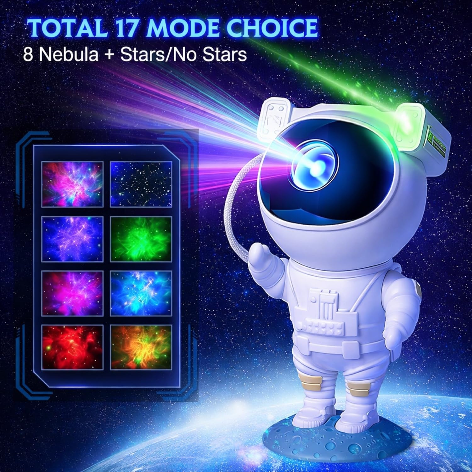 AROPRE Astronaut Galaxy Projector Night Light – 360° Rotating Nebula Star Projector with Remote Control, Timer & Adjustable Head – Space Lamp for Kids’ Bedroom, Gifts, Gaming Room, Home & Décor
