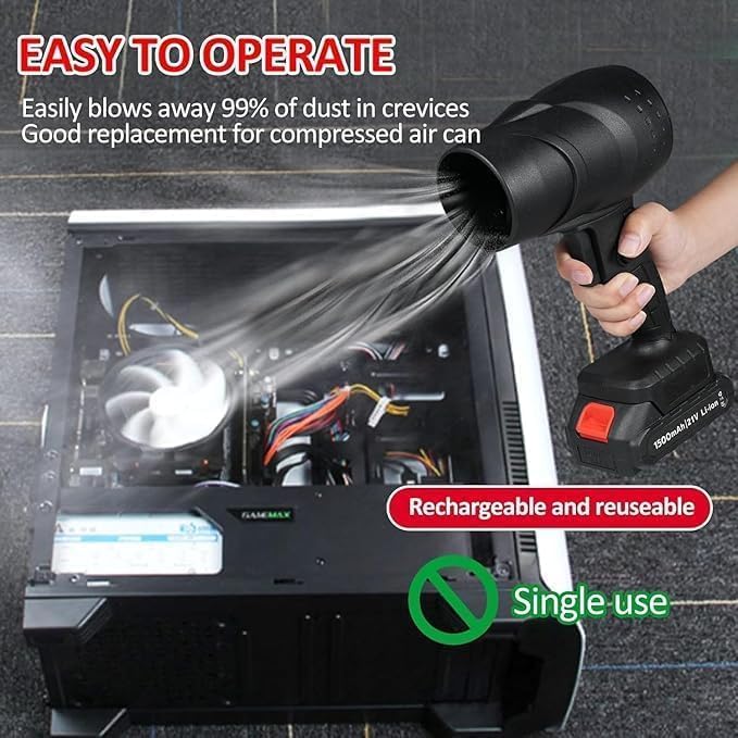 AROPRE 48v Handheld Electric air Blower for car and Home Cleaning - Turbo Jet Motor with brushless Design for Extra Runtime, Perfect for Corners and Road Cleaning