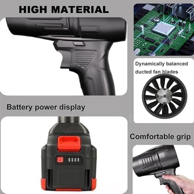 AROPRE 48v Handheld Electric air Blower for car and Home Cleaning - Turbo Jet Motor with brushless Design for Extra Runtime, Perfect for Corners and Road Cleaning